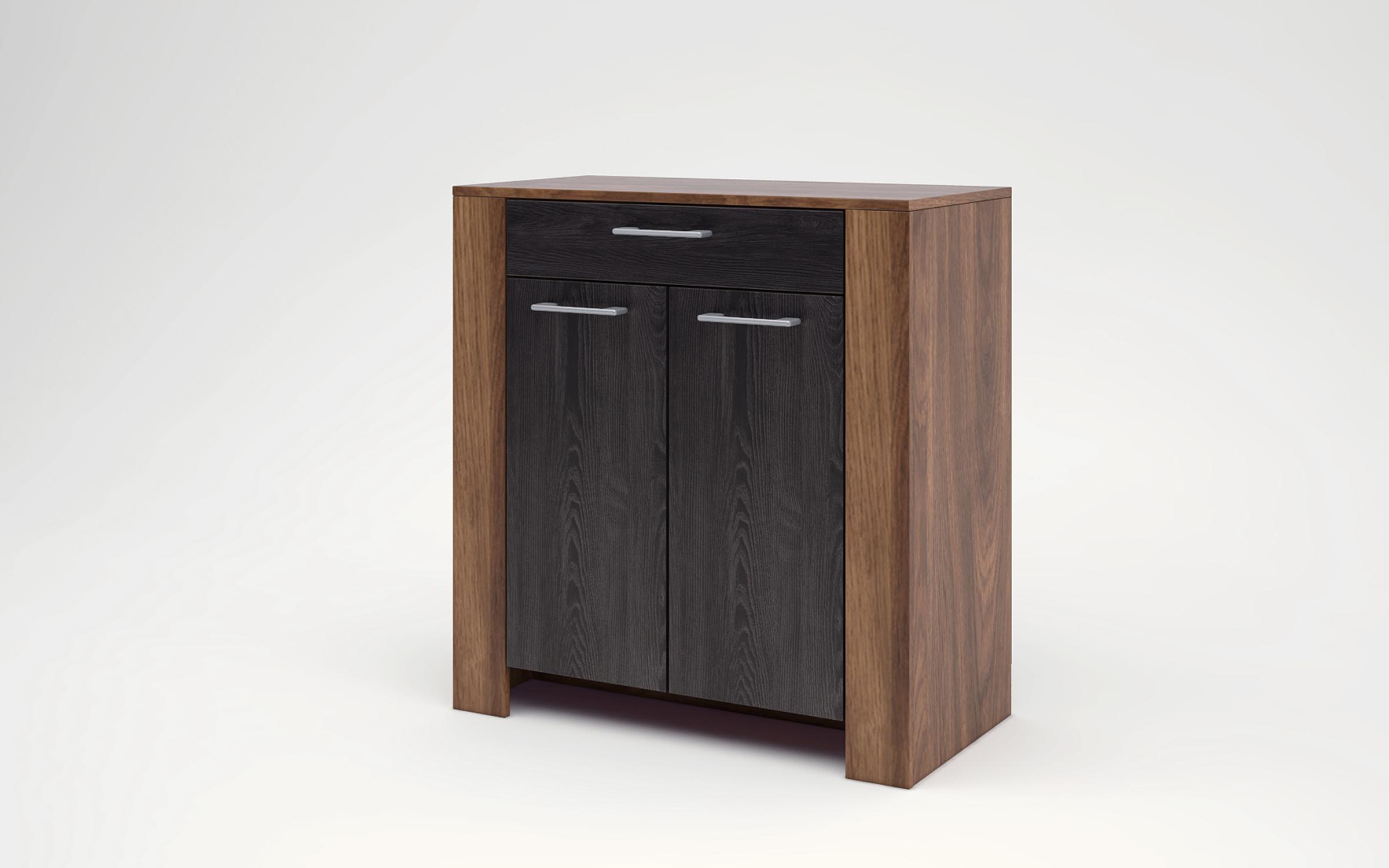 Шкаф для обуви Бронкс М15, дуб бренди кастелло + carbon wood  1